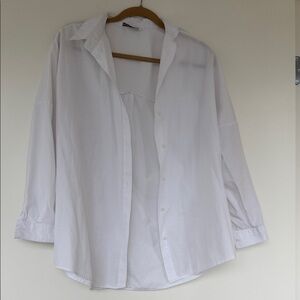 Men's White Casual Button Down Shirt
